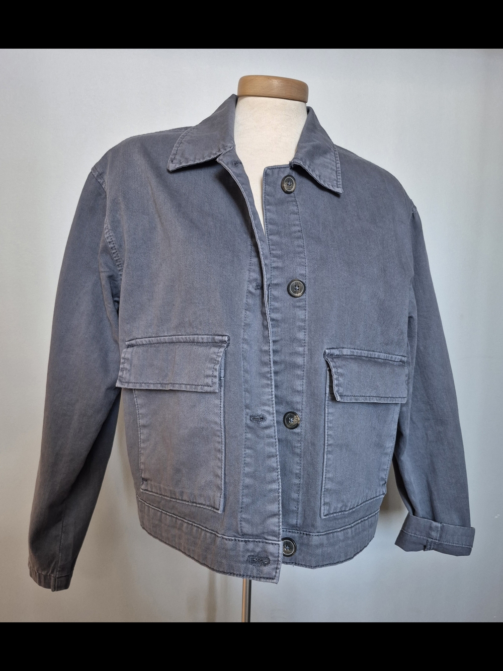 GAP Washed Denim Blue Bomber Jacket - Women